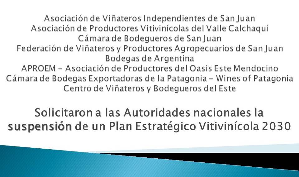 Foto para: Rechazo absoluto a un Plan Estratégico Vitivinícola 2030